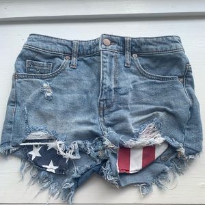 American flag pocket jean shorts 🇺🇸